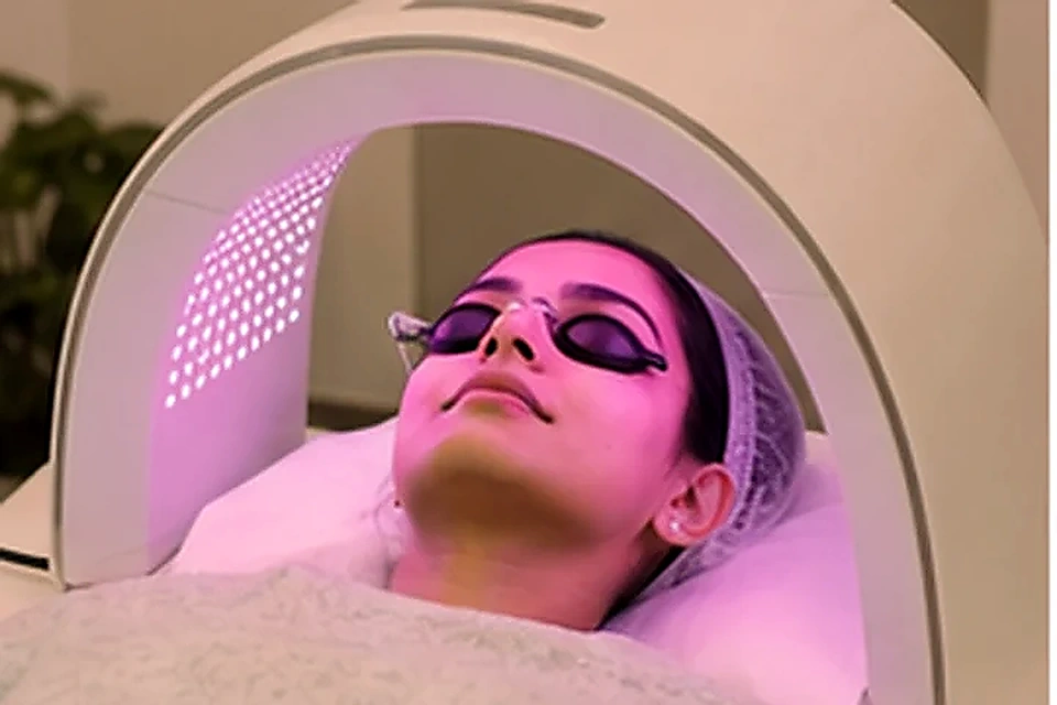 Led light therapy related to Why daily sunscreen matters for pigmentation and glow at Nadhira Cosmo Clinic, Avadi