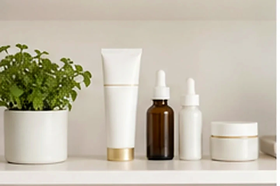 Skincare products on shelf related to Male Infertility at Nadhira Cosmo Clinic, Avadi
