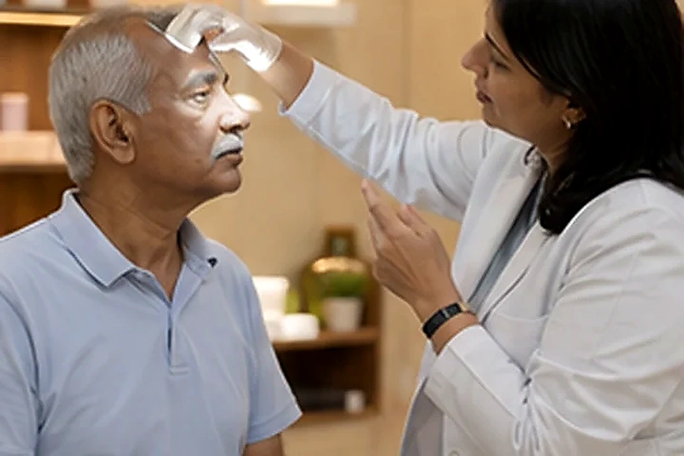 Senior skin check related to Feel Confident in Your Skin at Nadhira Cosmo Clinic, Avadi