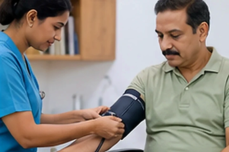 Blood pressure check related to Diabetologist at Nadhira Cosmo Clinic, Avadi