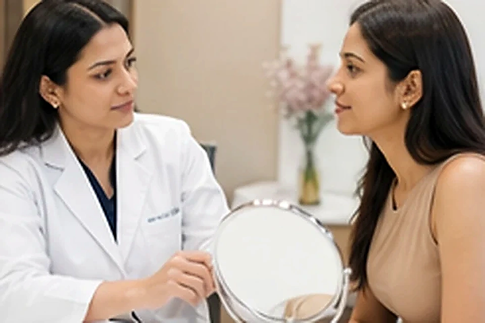 Botox consultation related to Glutathione IV at Nadhira Cosmo Clinic, Avadi
