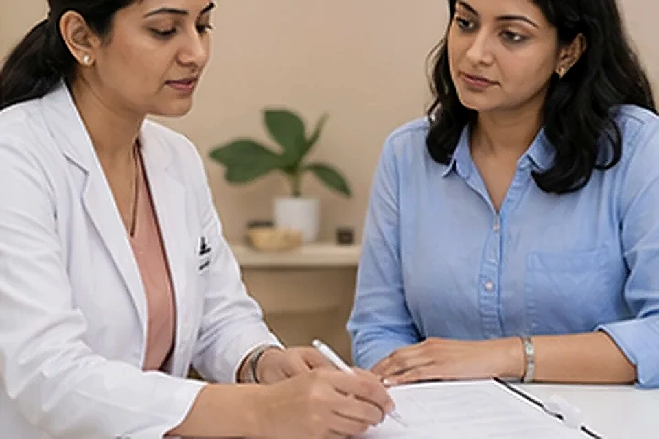 Laser consent discussion related to Laser Hair Removal at Nadhira Cosmo Clinic, Avadi