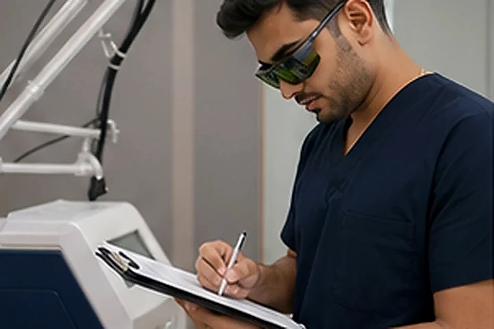 Laser safety preparation related to Laser Resurfacing at Nadhira Cosmo Clinic, Avadi