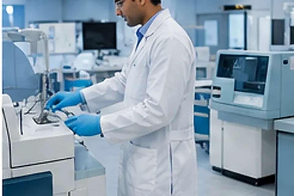 Clean clinical laboratory related to Complete Skin, Hair & Aesthetic Solutions at Nadhira Cosmo Clinic, Avadi